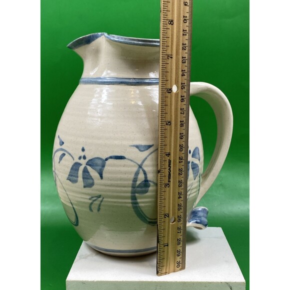 Vintage Custom Pottery Pitcher w/Unique Flip Bottom Handle Artist Signed Erin 98 - Picture 12 of 12